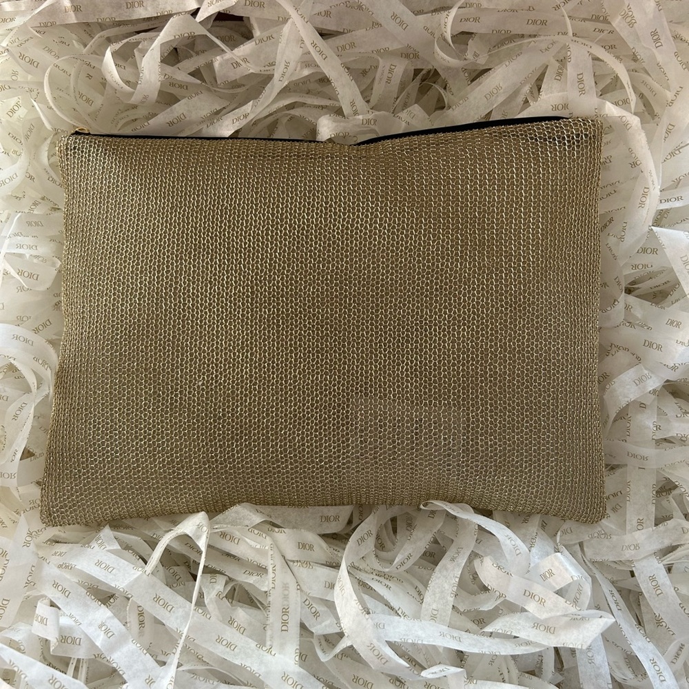 Dior pouch in metallic mesh